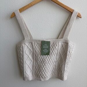 H&M Cream Cable Knit Sweater Top